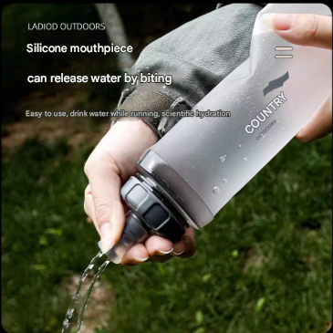 Grey and White Ultra-Lightweight 350ml Soft Running Flask - BPA-Free Collapsible TPU Water Bottle for Hiking, Cycling & Outdoor Sports.