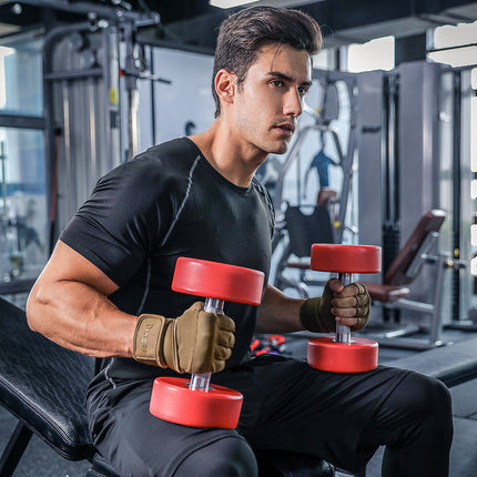 Size L Black Heavy Duty Workout Gloves with Wrist Support - Anti-Slip Gel Padded Gym Gloves for Weightlifting, Training & Fitness.
