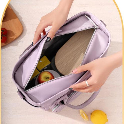 Purple Chic Insulated Lunch Tote Bag - 11L Large Capacity Cooler for Work, Picnic & Travel - Durable Oxford Fabric.
