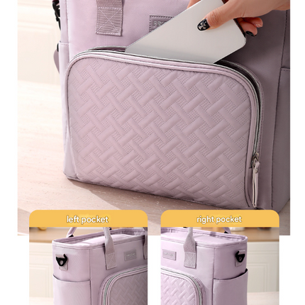 Purple Chic Insulated Lunch Tote Bag - 11L Large Capacity Cooler for Work, Picnic & Travel - Durable Oxford Fabric.