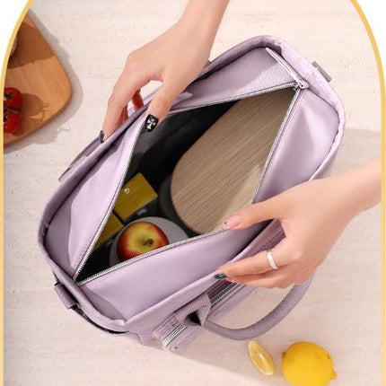 Green Chic Insulated Lunch Tote Bag - 11L Large Capacity Cooler for Work, Picnic & Travel - Durable Oxford Fabric.