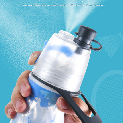 Red 500ML Insulated Sports Water Bottle with Cooling Mist - Triple-Layer Design Keeps Drinks Cold for Hours - Portable PE Misting Bottle.