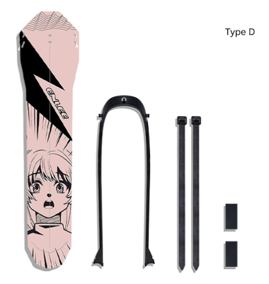 Style D Black and Pink Lightweight Bicycle Rear Mudguard - Adjustable PP5 Fender for MTB, Road & Folding Bikes (NOT for V-Brakes).