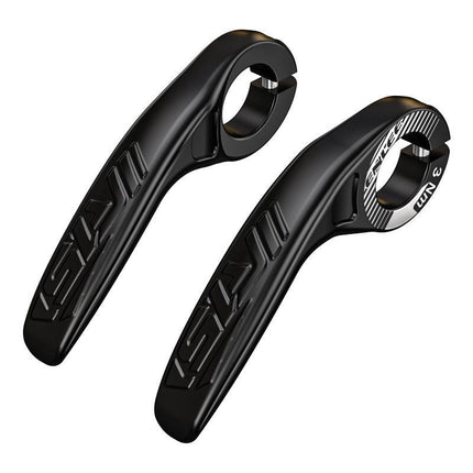 Black Ultralight Ergonomic Bike Bar Ends - High-Strength Composite Horn Grips (22.2mm).