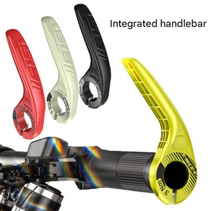Black Ultralight Ergonomic Bike Bar Ends - High-Strength Composite Horn Grips (22.2mm).