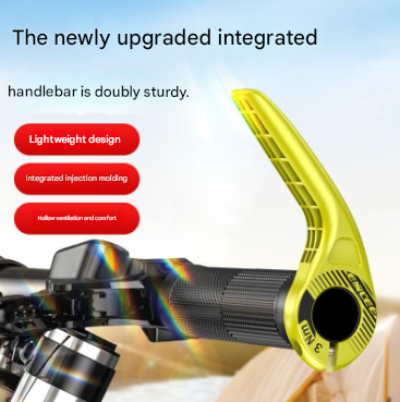 Black Ultralight Ergonomic Bike Bar Ends - High-Strength Composite Horn Grips (22.2mm).