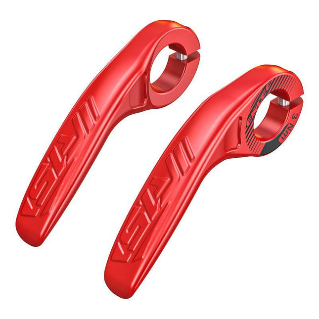 Red Ultralight Ergonomic Bike Bar Ends - High-Strength Composite Horn Grips (22.2mm).
