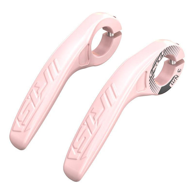 Pink Ultralight Ergonomic Bike Bar Ends - High-Strength Composite Horn Grips (22.2mm).