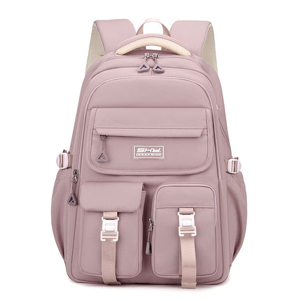 Light Purple Large Capacity Waterproof Student Backpack - Fits 15-Inch Laptop, Multi-Pocket Travel Daypack.