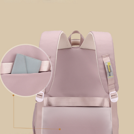Light Purple Large Capacity Waterproof Student Backpack - Fits 15-Inch Laptop, Multi-Pocket Travel Daypack.