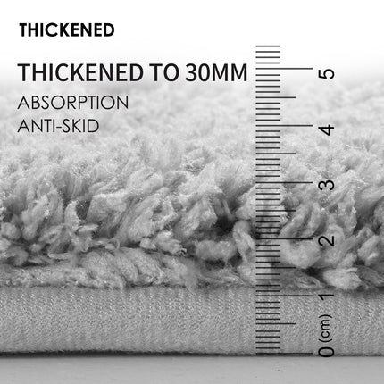 Brown Ultra Absorbent Plush Bath Mat - Non-Slip Bathroom Rug with Innovative Foot Drying Pocket.