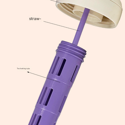 Blue and Purple 700ml Insulated Stainless Steel Tumbler with Handle, Dual-Sip Lid, Straw & Tea Infuser.