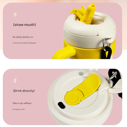 Green and Khaki 700ml Insulated Stainless Steel Tumbler with Handle, Dual-Sip Lid, Straw & Tea Infuser.