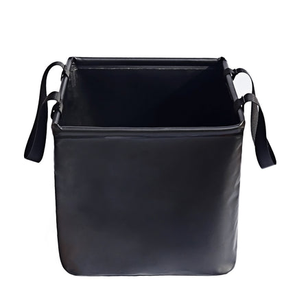 Black 25L Collapsible Bucket - Heavy-Duty PVC Waterproof Folding Pail for Fishing, Camping & Car Washing.