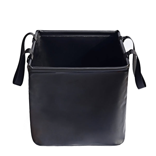 Black 25L Collapsible Bucket - Heavy-Duty PVC Waterproof Folding Pail for Fishing, Camping & Car Washing.
