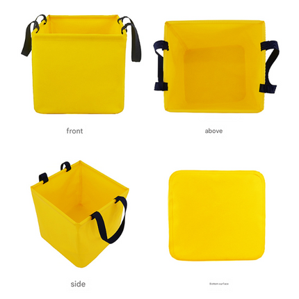 Black 25L Collapsible Bucket - Heavy-Duty PVC Waterproof Folding Pail for Fishing, Camping & Car Washing.