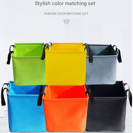 Green 25L Collapsible Bucket - Heavy-Duty PVC Waterproof Folding Pail for Fishing, Camping & Car Washing.