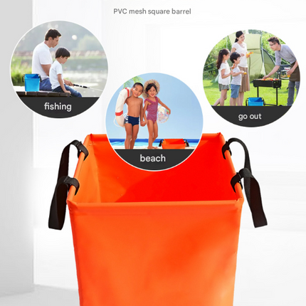 Green 25L Collapsible Bucket - Heavy-Duty PVC Waterproof Folding Pail for Fishing, Camping & Car Washing.