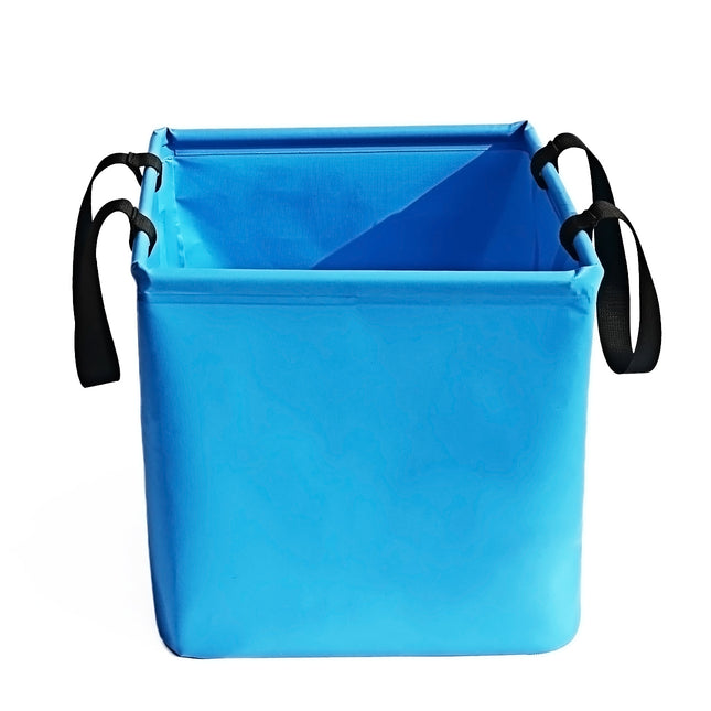 Blue 25L Collapsible Bucket - Heavy-Duty PVC Waterproof Folding Pail for Fishing, Camping & Car Washing.