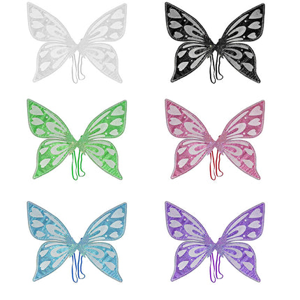White Sparkling Fairy Wings - Lightweight Glitter Butterfly Costume Accessory for Kids & Adults.