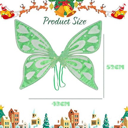 White Sparkling Fairy Wings - Lightweight Glitter Butterfly Costume Accessory for Kids & Adults.