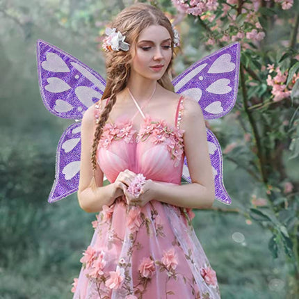 White Sparkling Fairy Wings - Lightweight Glitter Butterfly Costume Accessory for Kids & Adults.