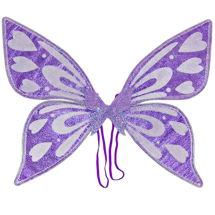 Purple Sparkling Fairy Wings - Lightweight Glitter Butterfly Costume Accessory for Kids & Adults.