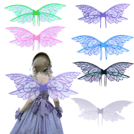 Pink Enchanting Iridescent Fairy Wings - Sparkle Butterfly Elf Wings for Costume Parties, Cosplay & Dress-Up Fun.