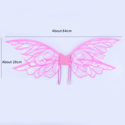 Pink Enchanting Iridescent Fairy Wings - Sparkle Butterfly Elf Wings for Costume Parties, Cosplay & Dress-Up Fun.