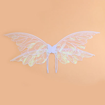 White Enchanting Iridescent Fairy Wings - Sparkle Butterfly Elf Wings for Costume Parties, Cosplay & Dress-Up Fun.