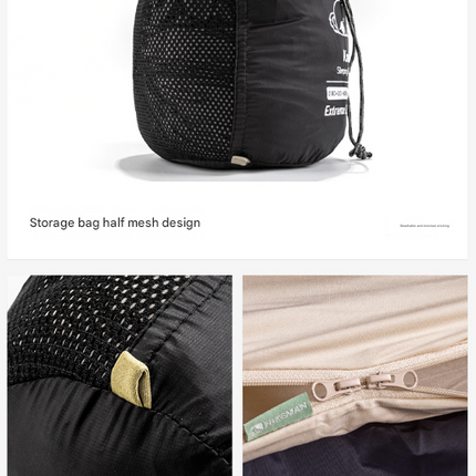 Grey Ultra-Stretch Sleeping Bag Liner - Portable & Lightweight Envelope Sleep Sack for Camping & Travel.