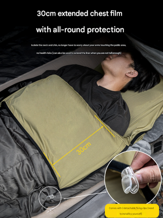 Green Ultra-Stretch Sleeping Bag Liner - Portable & Lightweight Envelope Sleep Sack for Camping & Travel.