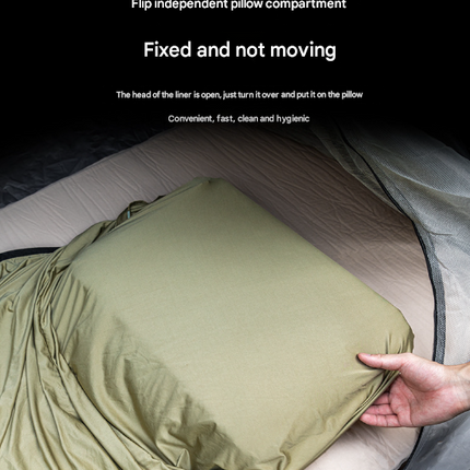 Green Ultra-Stretch Sleeping Bag Liner - Portable & Lightweight Envelope Sleep Sack for Camping & Travel.