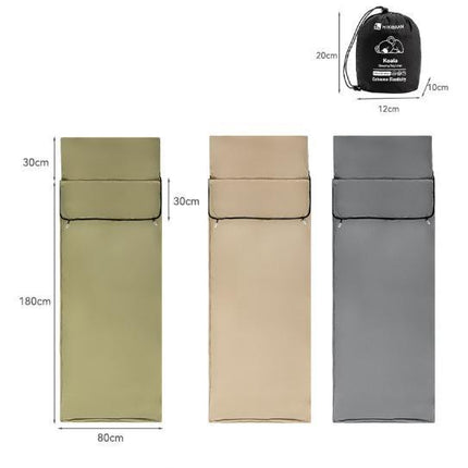 Khaki Ultra-Stretch Sleeping Bag Liner - Portable & Lightweight Envelope Sleep Sack for Camping & Travel.