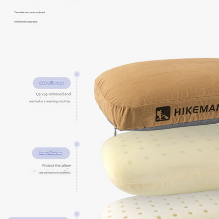 Purple Reversible Memory Foam Travel Pillow - All-Season Comfort Neck Support for Deep Sleep & Portability.