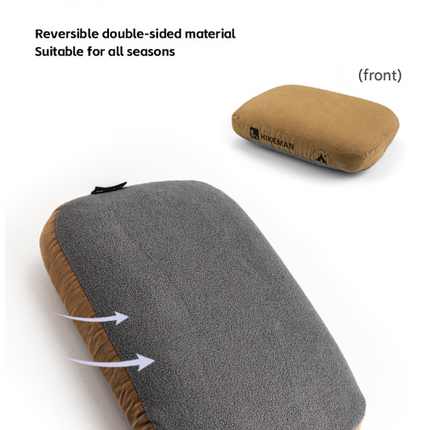 Green Reversible Memory Foam Travel Pillow - All-Season Comfort Neck Support for Deep Sleep & Portability.