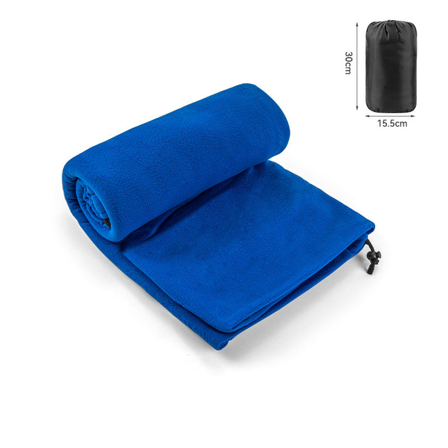 Blue Versatile Double-Sided Fleece Bag Liner - Lightweight & Portable Travel Blanket for Camping & Outdoors.