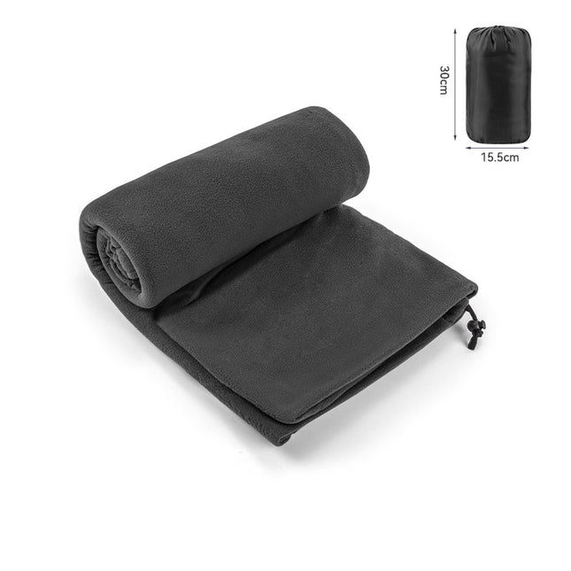 Dark Grey Versatile Double-Sided Fleece Bag Liner - Lightweight & Portable Travel Blanket for Camping & Outdoors.