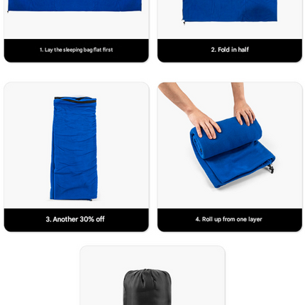 Dark Grey Versatile Double-Sided Fleece Bag Liner - Lightweight & Portable Travel Blanket for Camping & Outdoors.