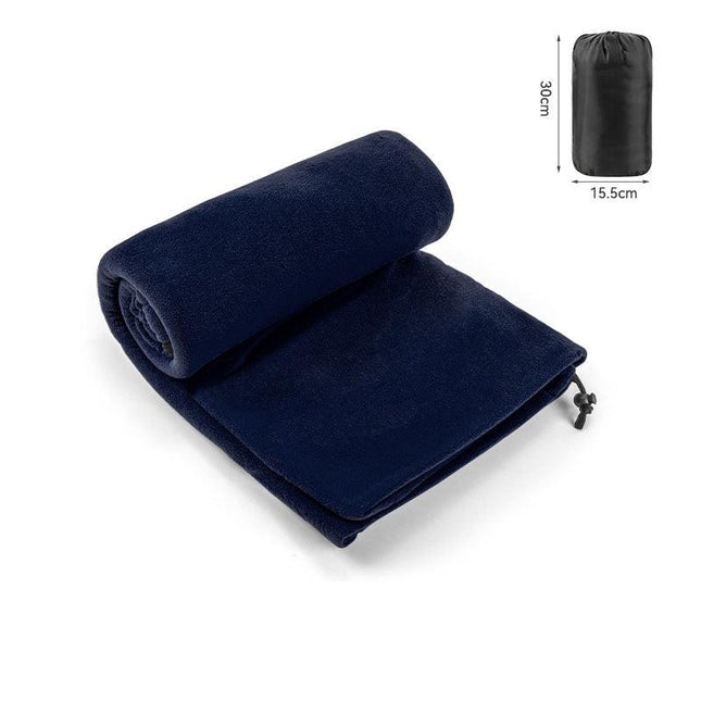 Dark Blue Versatile Double-Sided Fleece Bag Liner - Lightweight & Portable Travel Blanket for Camping & Outdoors.