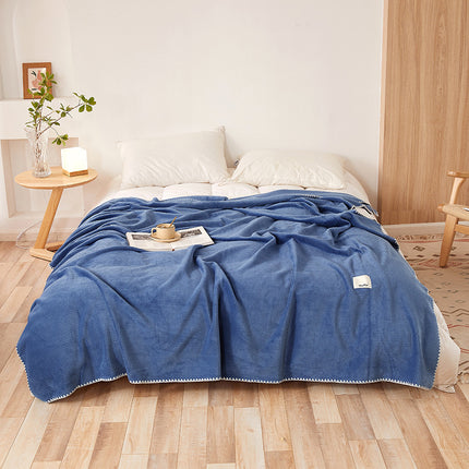 200*230CM Blue Ultra-Soft Dual-Sided Waffle & Plush Fleece Blanket - Large Cozy Throw for Bed & Sofa.