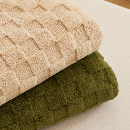 200*230CM Light Green Ultra-Soft Waffle Textured Plush Fleece Blanket - Large Cozy All-Season Throw for Bed & Sofa.