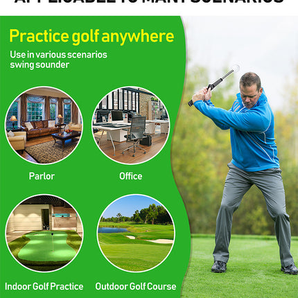 Dark Blue Pro Golf Swing Trainer - Extendable with Audible Click & Corrective Grip Aid.