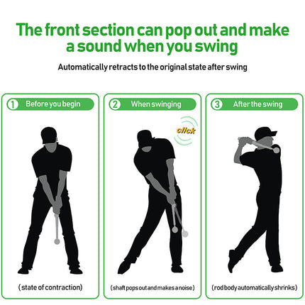 Blue Pro Golf Swing Trainer - Extendable with Audible Click & Corrective Grip Aid.