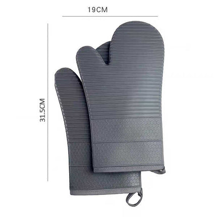 Red Premium Heat Resistant Silicone Oven Mitts (Pair) - Non-Slip Grip, Cotton Lined for Kitchen Baking, Grilling & BBQ.