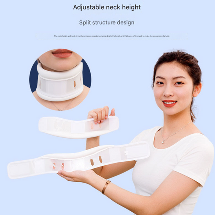 Size S White Adjustable Cervical Collar Neck Brace - Breathable Support for Pain Relief & Posture.