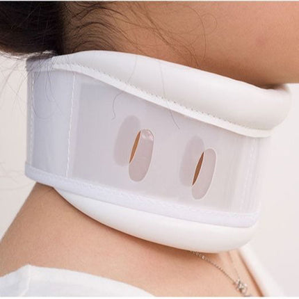 Size L White Adjustable Cervical Collar Neck Brace - Breathable Support for Pain Relief & Posture.
