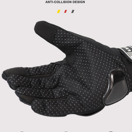 Size M Black Protective Motorcycle Riding Gloves - Hard Knuckle Armour & Touchscreen Fingertips.