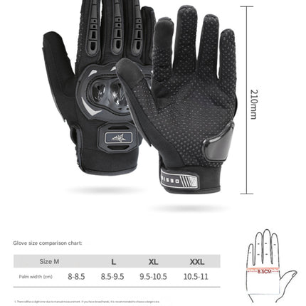 Size 2XL Black Protective Motorcycle Riding Gloves - Hard Knuckle Armour & Touchscreen Fingertips.