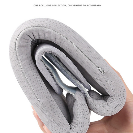 Grey Ergonomic Neck Support Brace - Adjustable Soft Cervical Collar for Posture Correction.